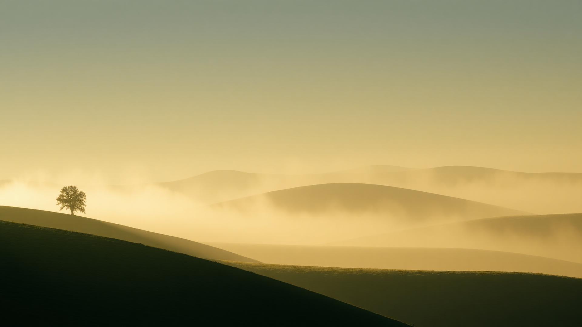 Paisagem serena ao amanhecer
